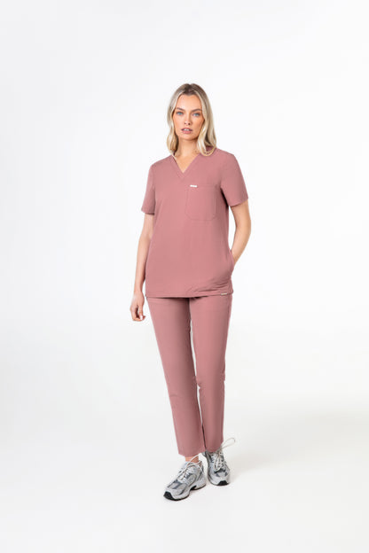 Tasca Women's V Neck Four pockets Scrub With Invisible Side Pockets