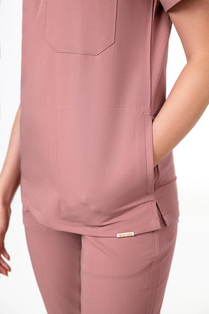 Tasca Women's V Neck Four pockets Scrub With Invisible Side Pockets