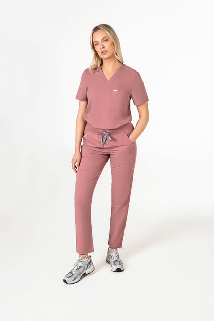 Tasca Women's V Neck Four pockets Scrub With Invisible Side Pockets