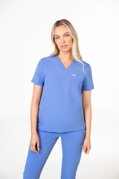 Kaizen V Neck One Pocket Scrub Top Womens
