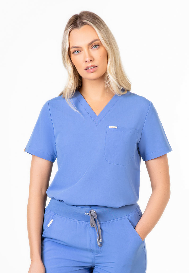 Kaizen V Neck One Pocket Scrub Top Womens