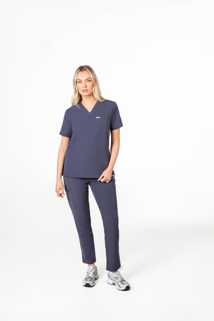 Kaizen V Neck One Pocket Scrub Top Womens