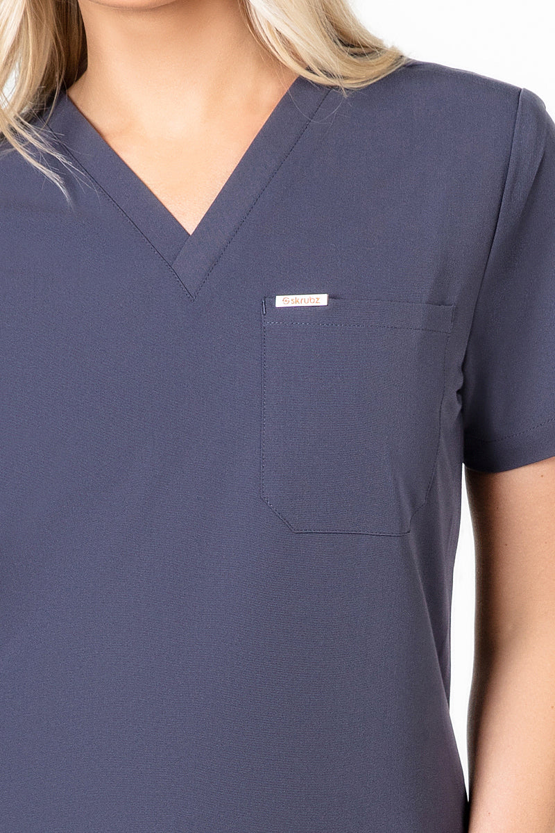 Kaizen V Neck One Pocket Scrub Top Womens