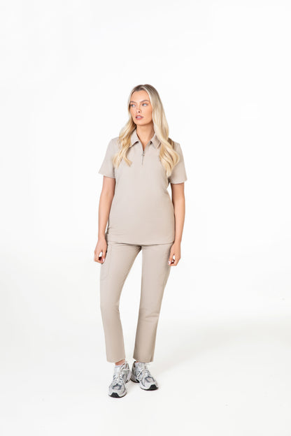 Kiro Side Pocket Zip Neck Top Womens