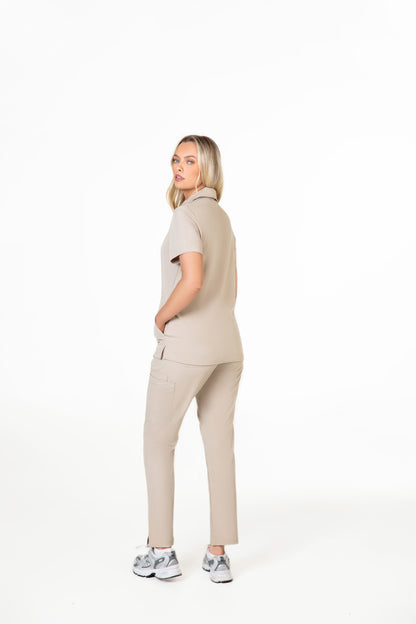 Kiro Side Pocket Zip Neck Top Womens