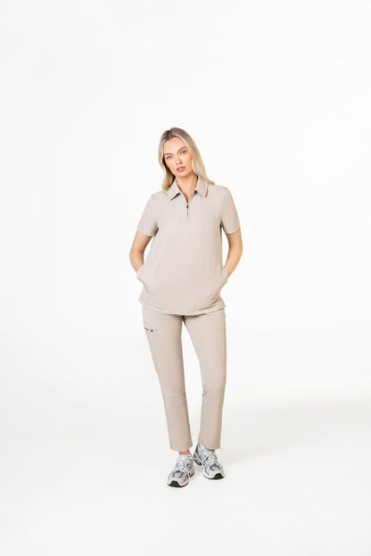 Kiro Side Pocket Zip Neck Top Womens