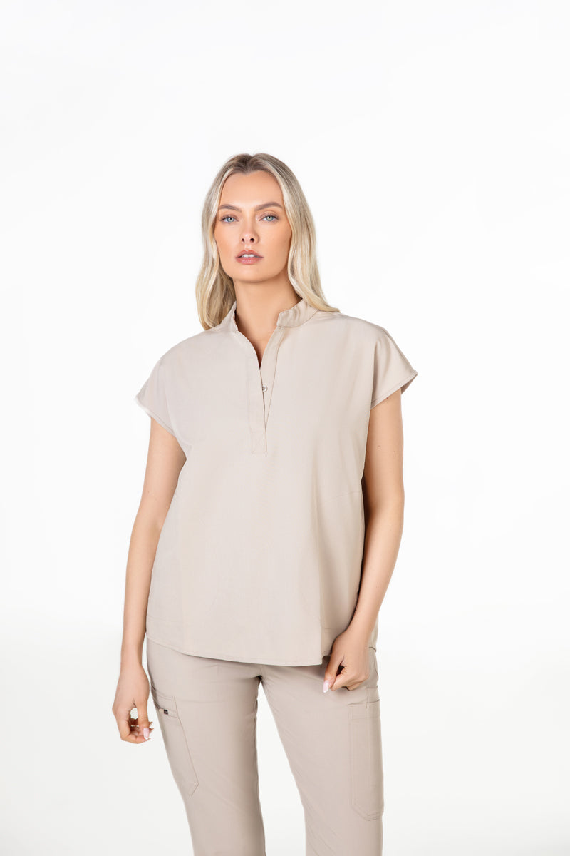 Mandarin Womens Collar Scrub Top