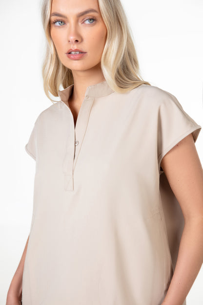 Mandarin Womens Collar Scrub Top