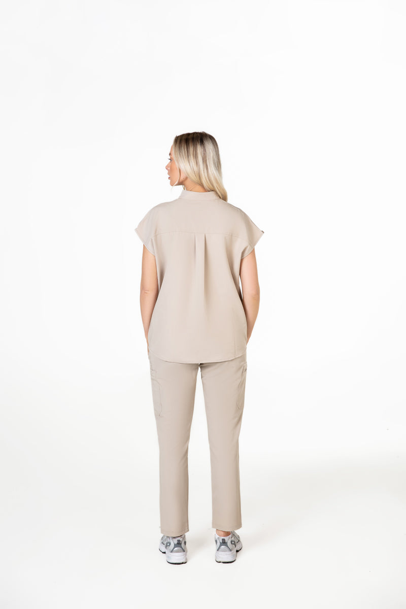 Mandarin Womens Collar Scrub Top
