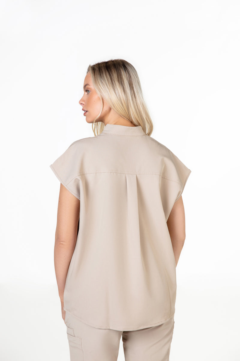 Mandarin Womens Collar Scrub Top
