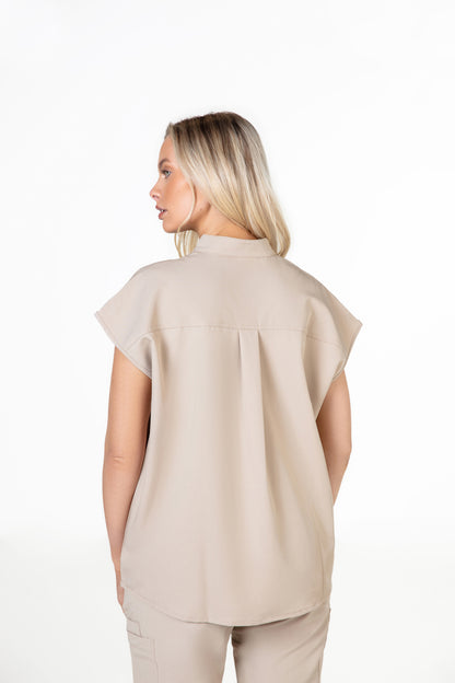 Mandarin Womens Collar Scrub Top