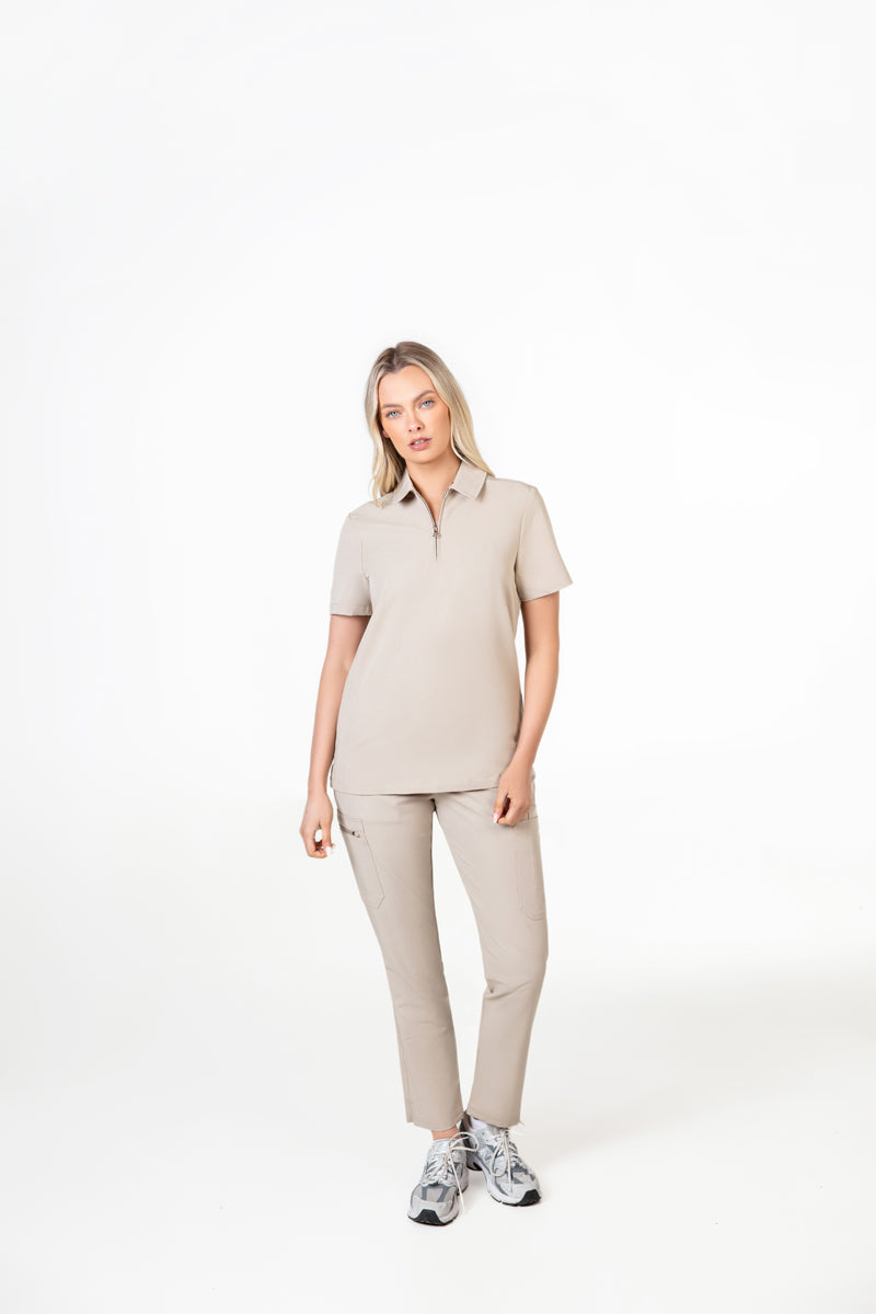 Kiro Zip Neck Polo Scrub Womens NewGen