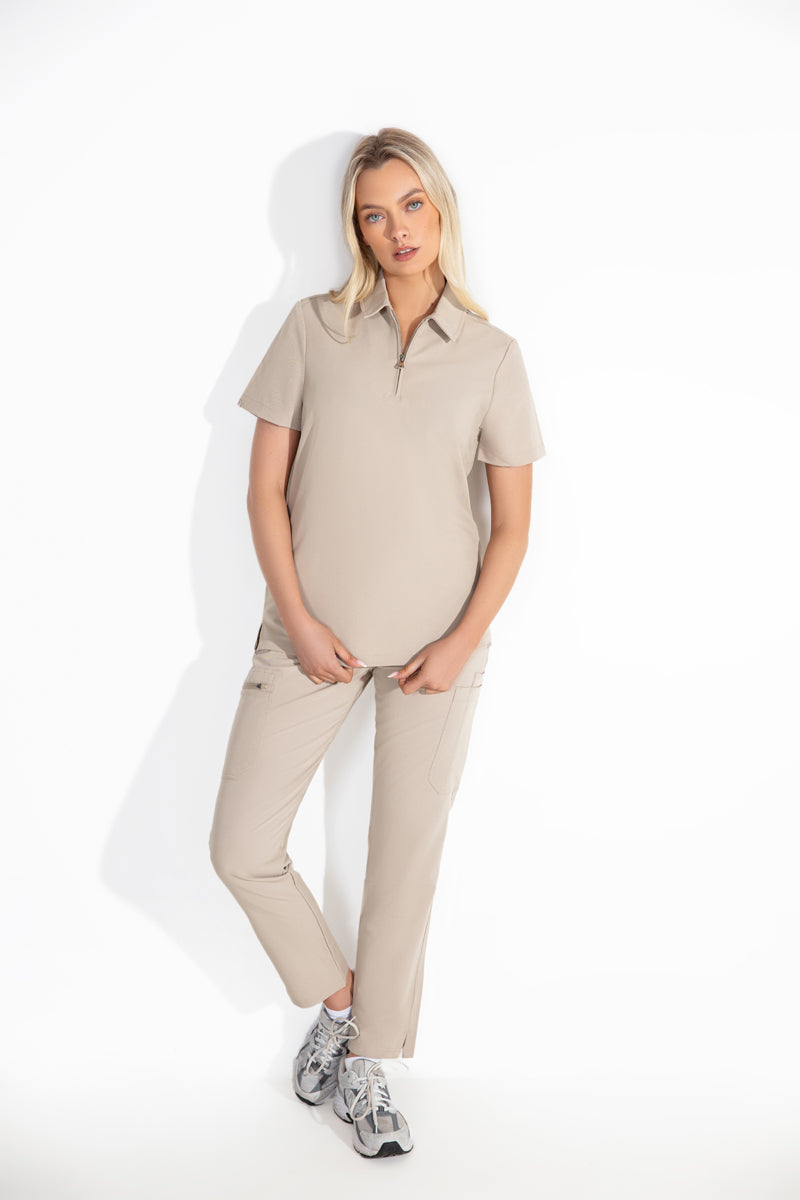Kiro Zip Neck Polo Scrub Womens NewGen