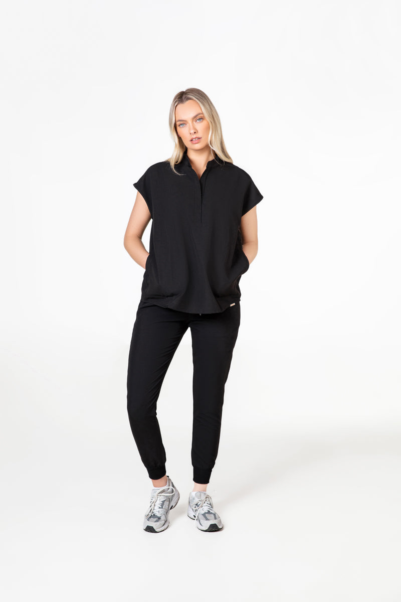 Mandarin Womens Collar Scrub Top