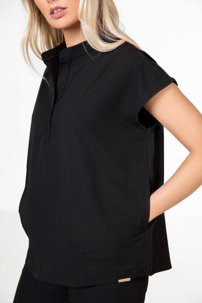 Mandarin Womens Collar Scrub Top