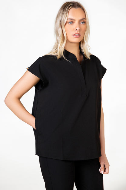 Mandarin Womens Collar Scrub Top