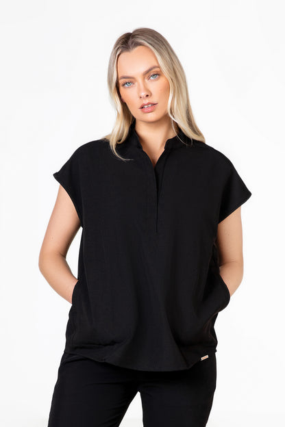 Mandarin Womens Collar Scrub Top