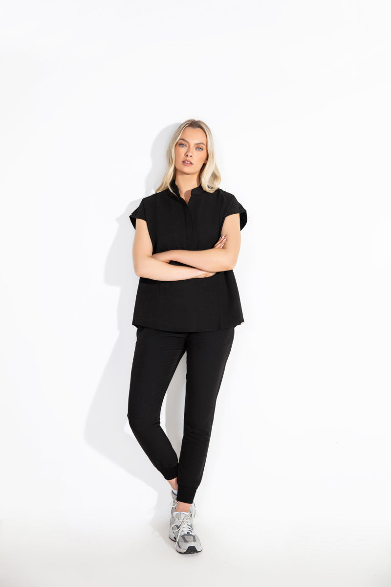 Mandarin Womens Collar Scrub Top