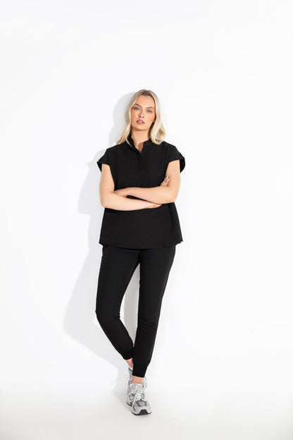 Mandarin Womens Collar Scrub Top