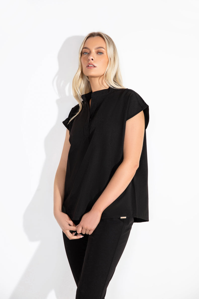 Mandarin Womens Collar Scrub Top