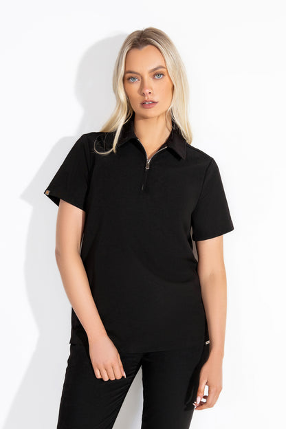 Kiro Zip Neck Polo Scrub Womens NewGen