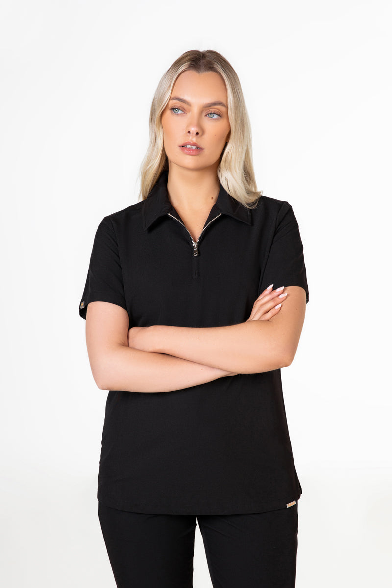 Kiro Zip Neck Polo Scrub Womens NewGen