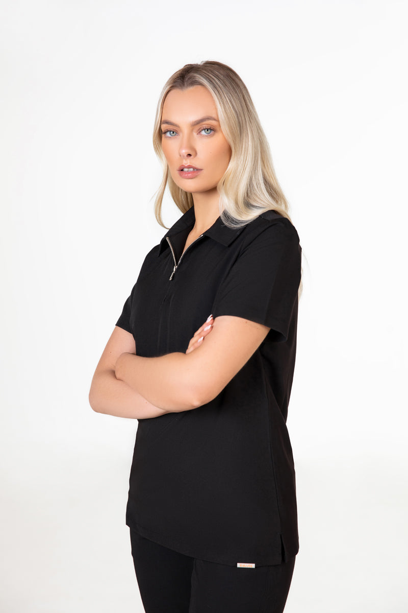 Kiro Zip Neck Polo Scrub Womens NewGen