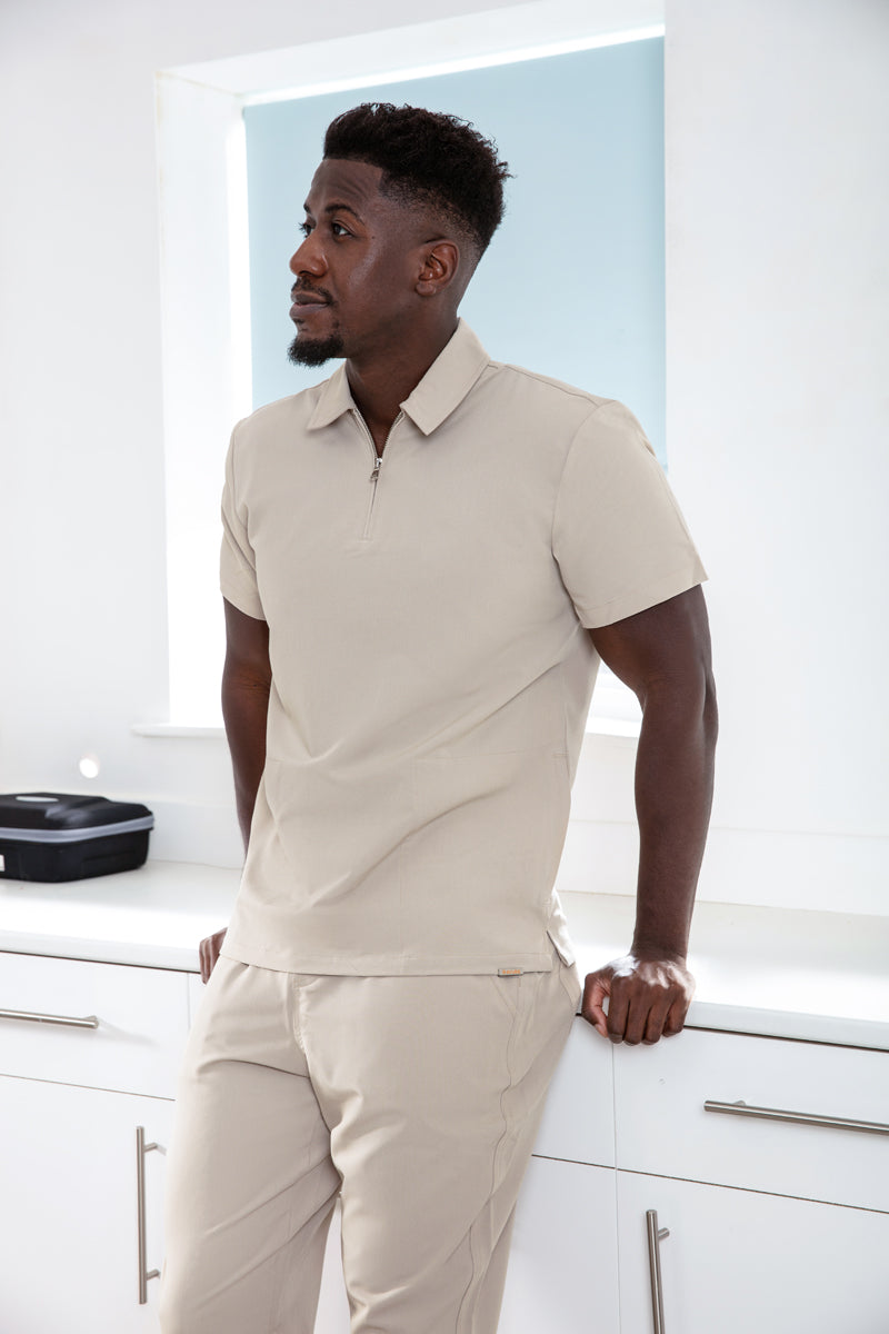 Kiro Side Pocket Zip Neck Top Mens