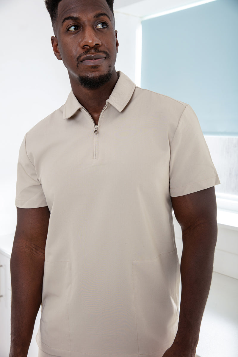 Kiro Side Pocket Zip Neck Top Mens