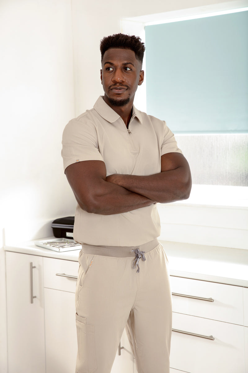 Kiro Side Pocket Zip Neck Top Mens