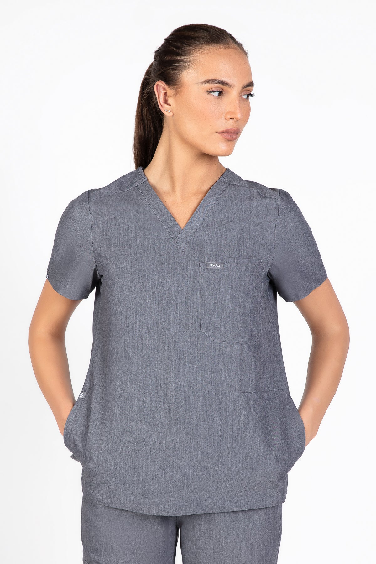 Kuro V Neck Four pockets Scrub With Invisible Side Pockets Women's