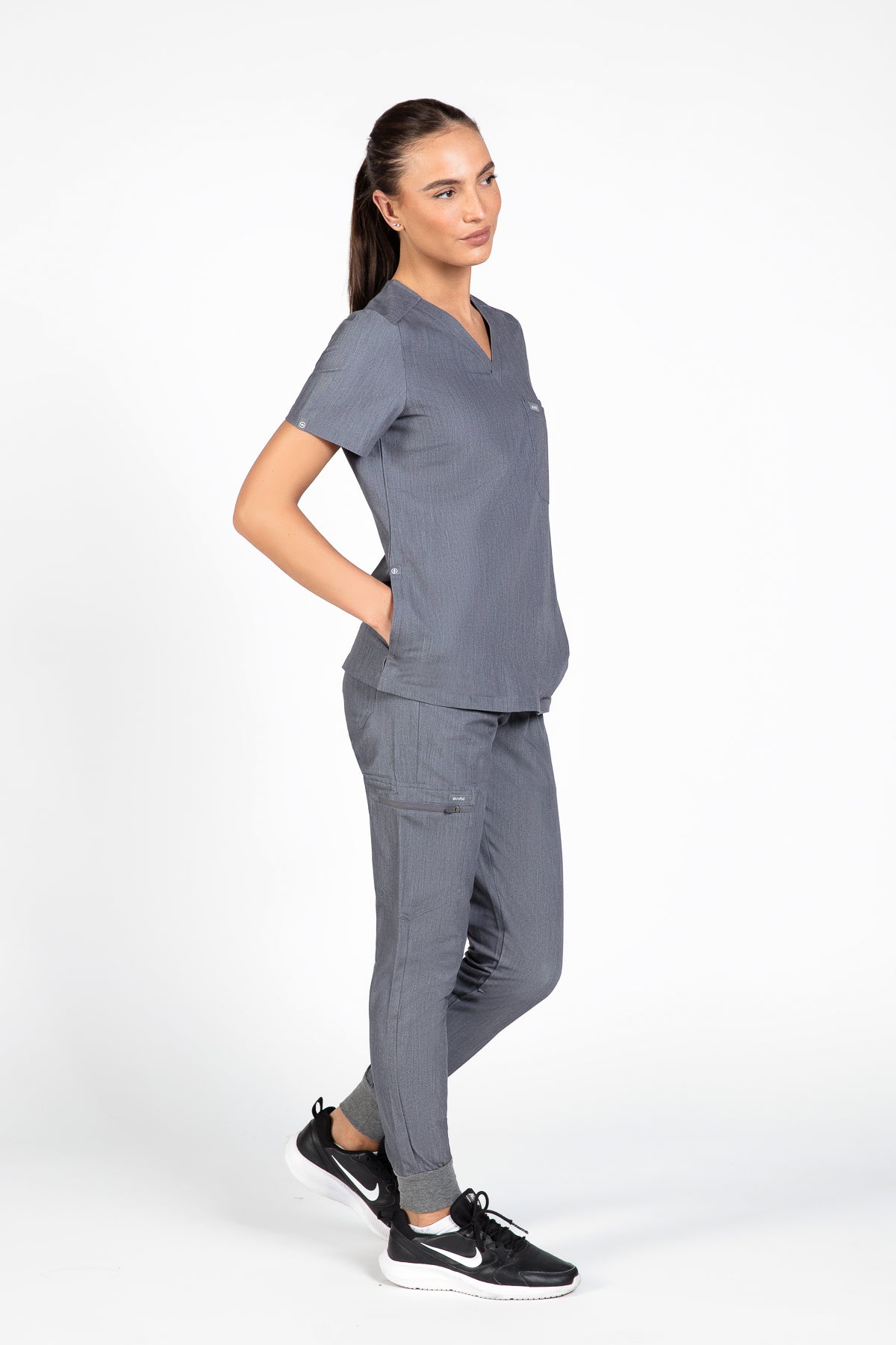 Kuro V Neck Four pockets Scrub With Invisible Side Pockets Women's