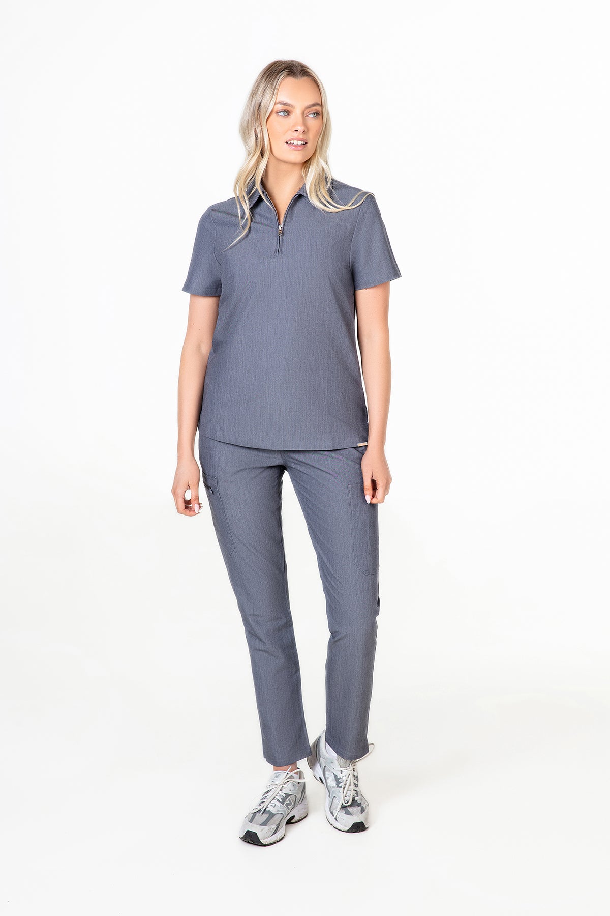 Kiro Zip Neck Polo Scrub Womens NewGen