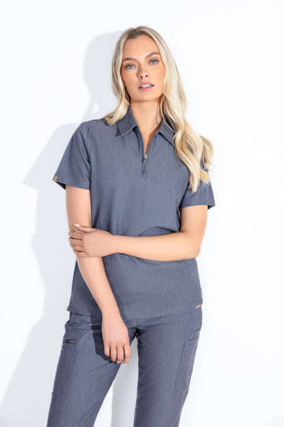 Kiro Zip Neck Polo Scrub Womens NewGen