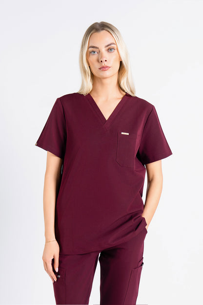 Kaizen V Neck One Pocket Scrub Top Womens