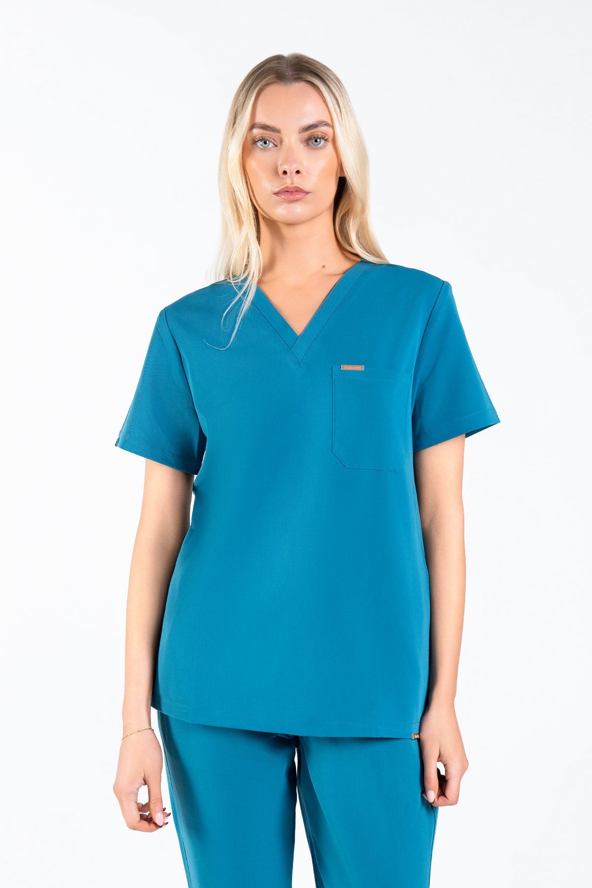 Kaizen V Neck One Pocket Scrub Top Womens