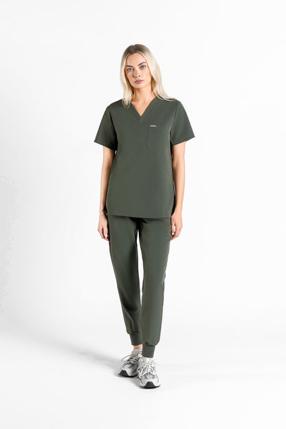 Kaizen V Neck One Pocket Scrub Top Womens
