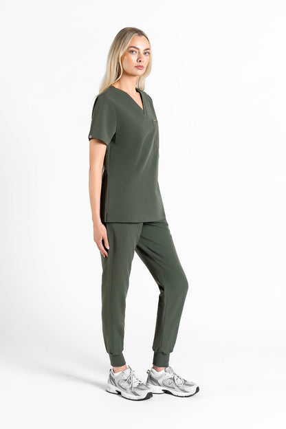 Kaizen V Neck One Pocket Scrub Top Womens
