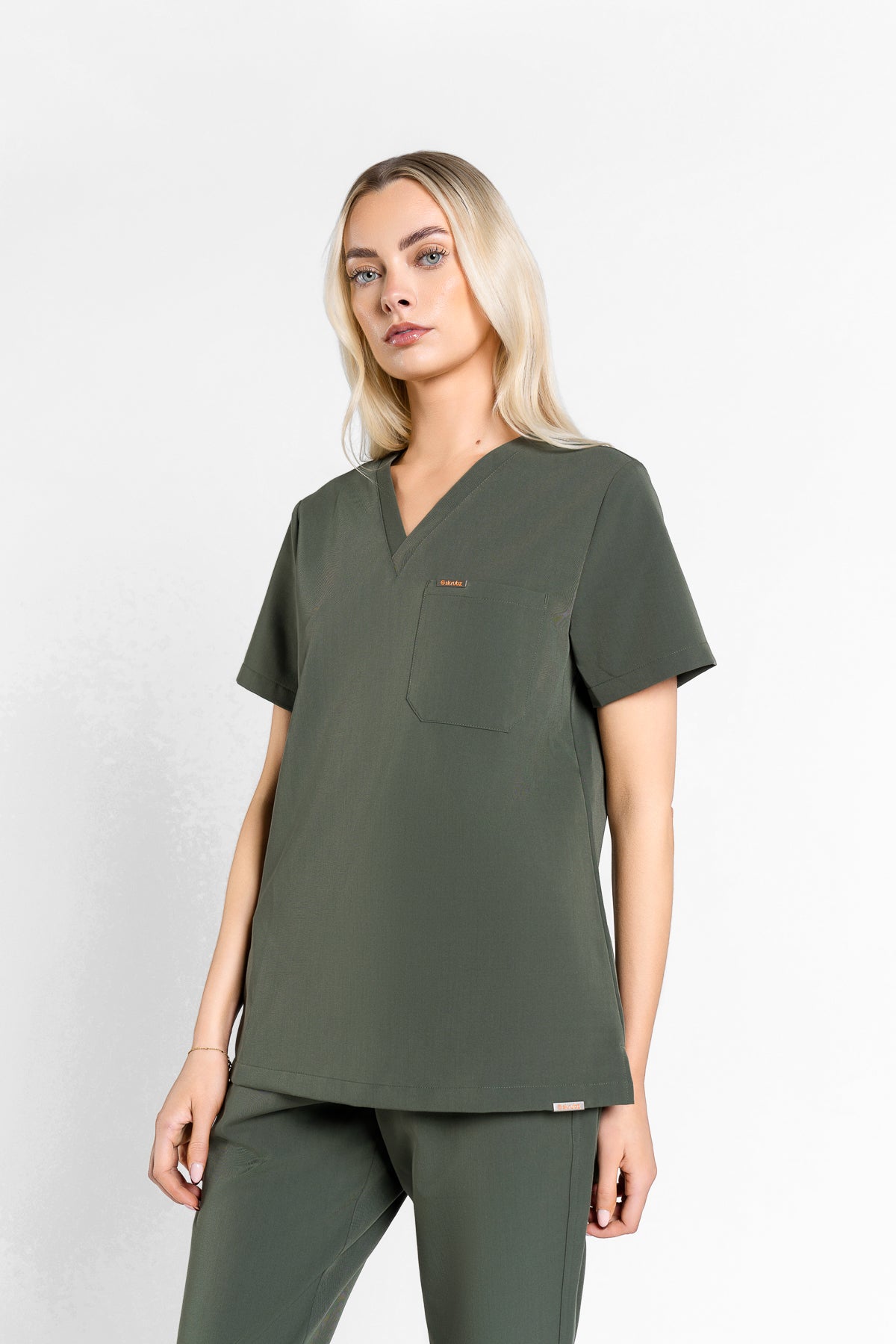 Kaizen V Neck One Pocket Scrub Top Womens