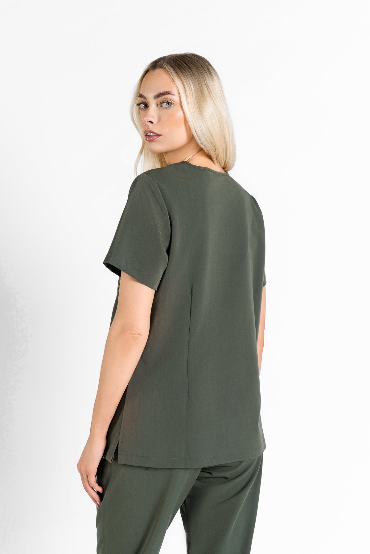 Kaizen V Neck One Pocket Scrub Top Womens