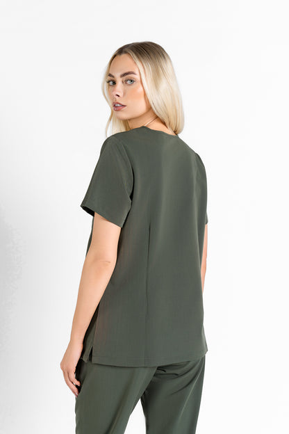 Kaizen V Neck One Pocket Scrub Top Womens