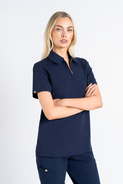 Kiro Zip Neck Polo Scrub Womens NewGen