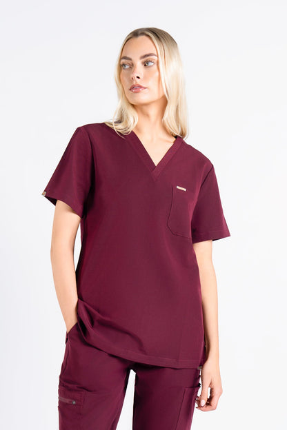 Kaizen V Neck One Pocket Scrub Top Womens