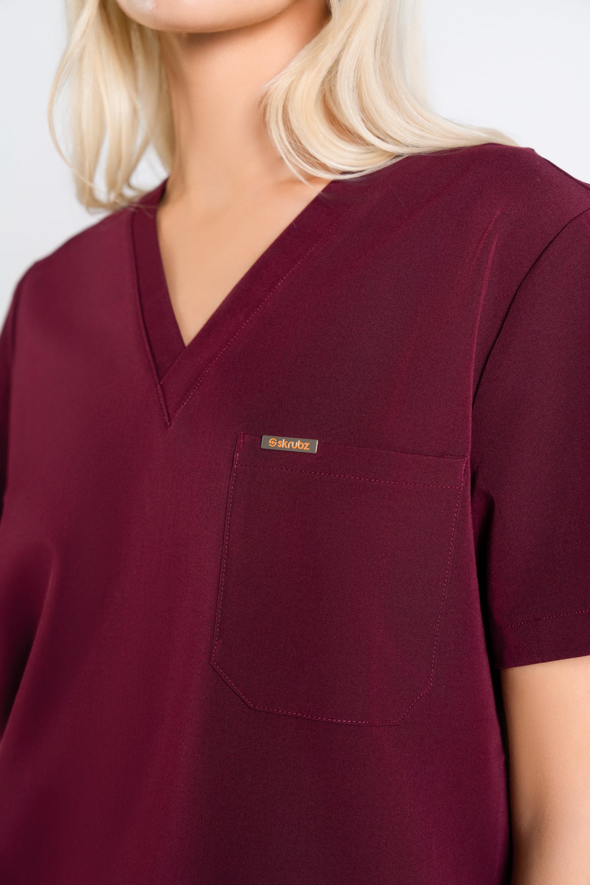 Kaizen V Neck One Pocket Scrub Top Womens