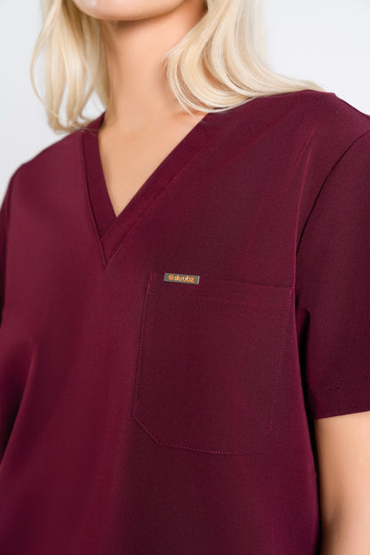 Kaizen V Neck One Pocket Scrub Top Womens