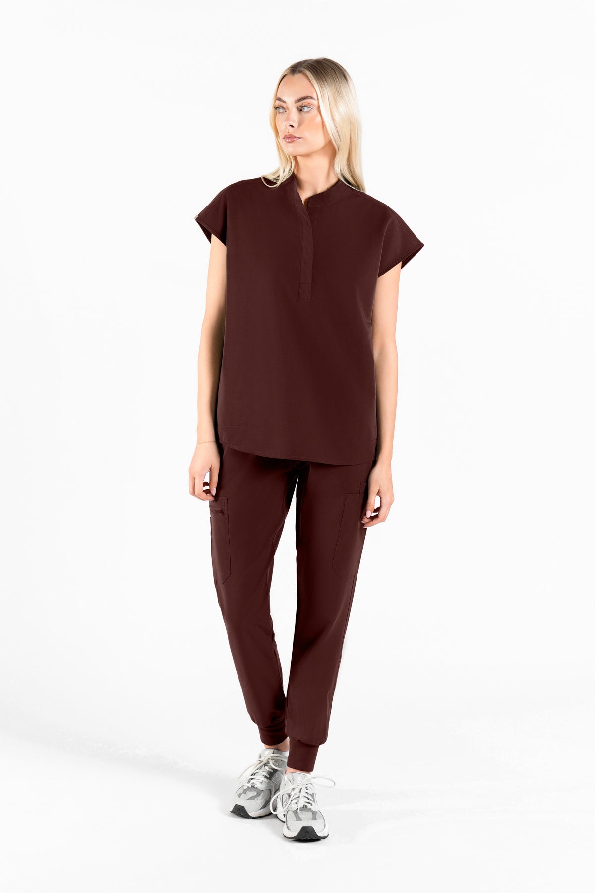 Mandarin Womens Collar Scrub Top