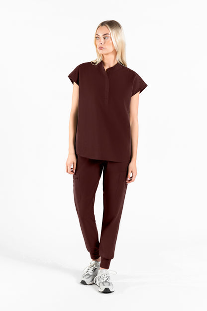 Mandarin Womens Collar Scrub Top