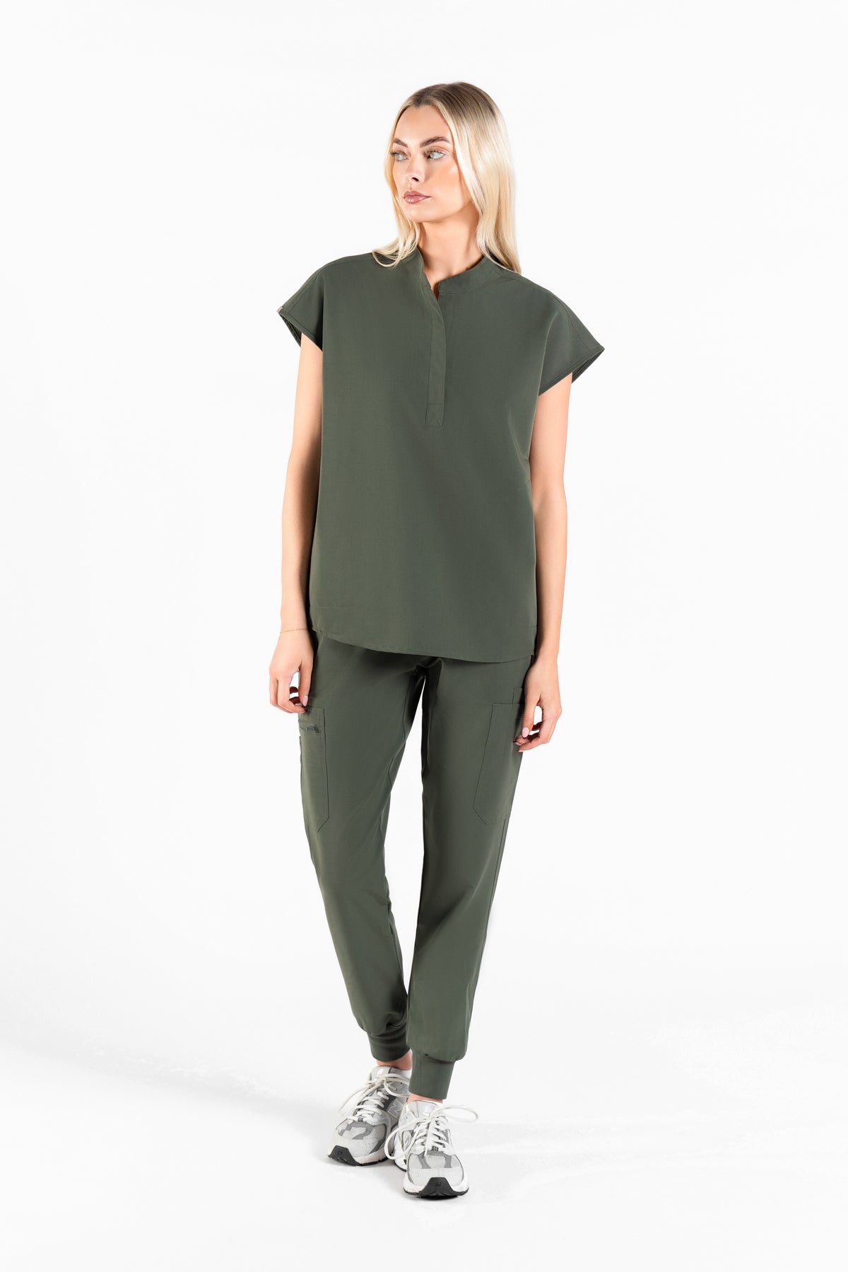 Mandarin Womens Collar Scrub Top