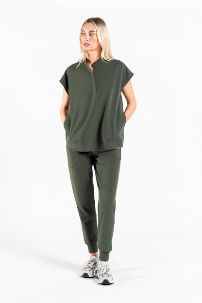 Mandarin Womens Collar Scrub Top