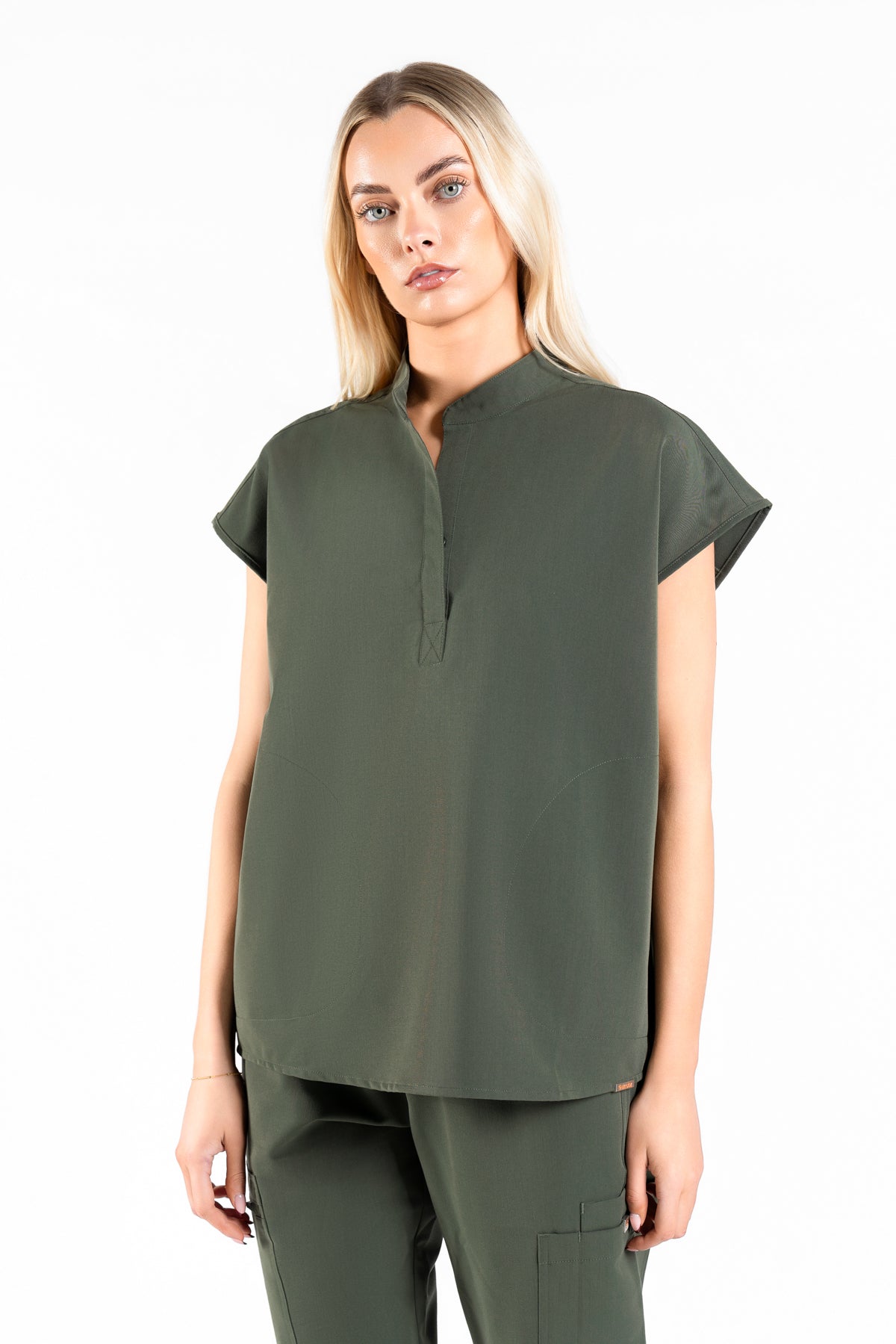 Mandarin Womens Collar Scrub Top